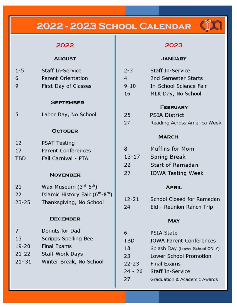 Yearly Calendar - Austin Peace Academy Yearly Calendar - Austin Peace Academy